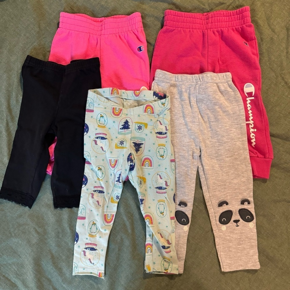 Girl’s 18 months Bottoms Lot of 5‎ with Champion Sweatpants